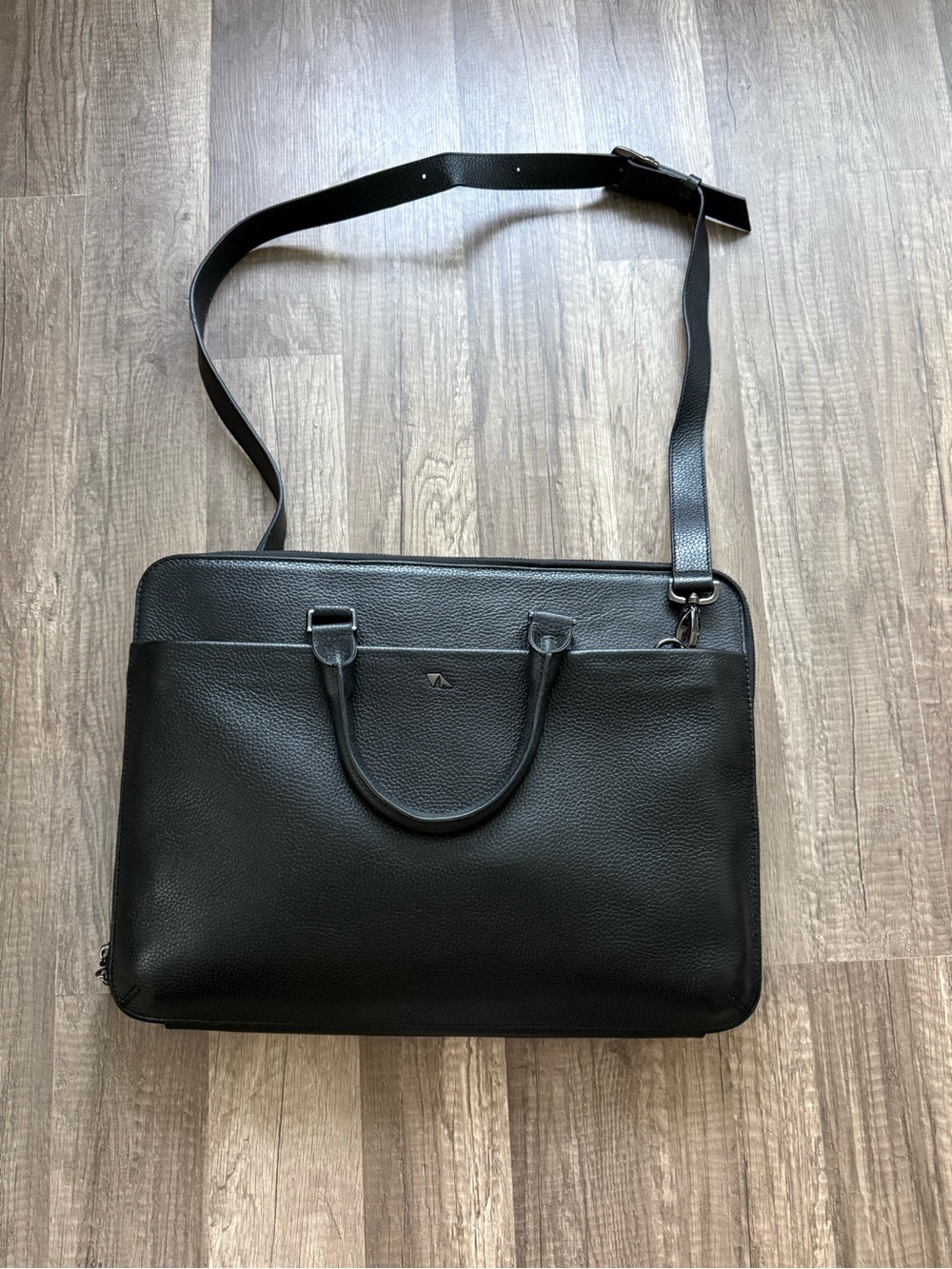 New Genuine Leather Black Laptop Briefcase Business Bag